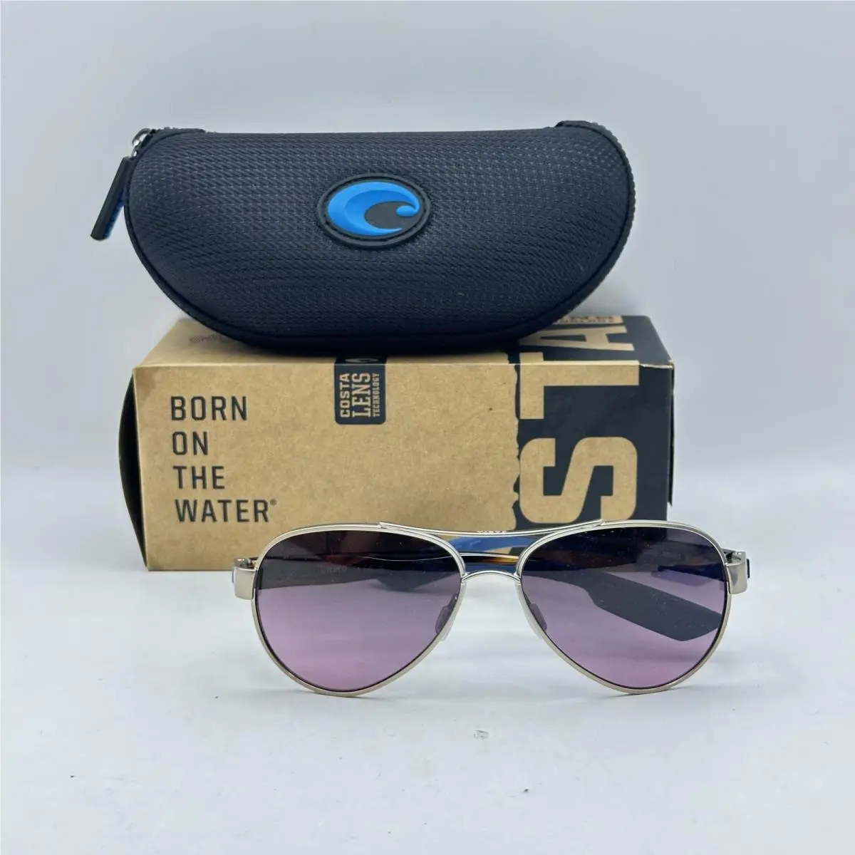 Loreto Aviator 580G Polarized Sunglasses Golden Pearl by Costa Del Mar