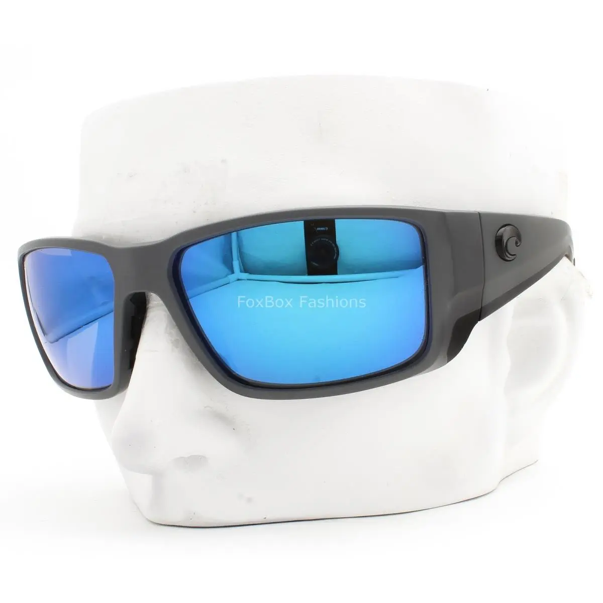 Costa Del Mar Sunglasses Blackfin Pro Matte Gray Blue Glass Polarized with Case