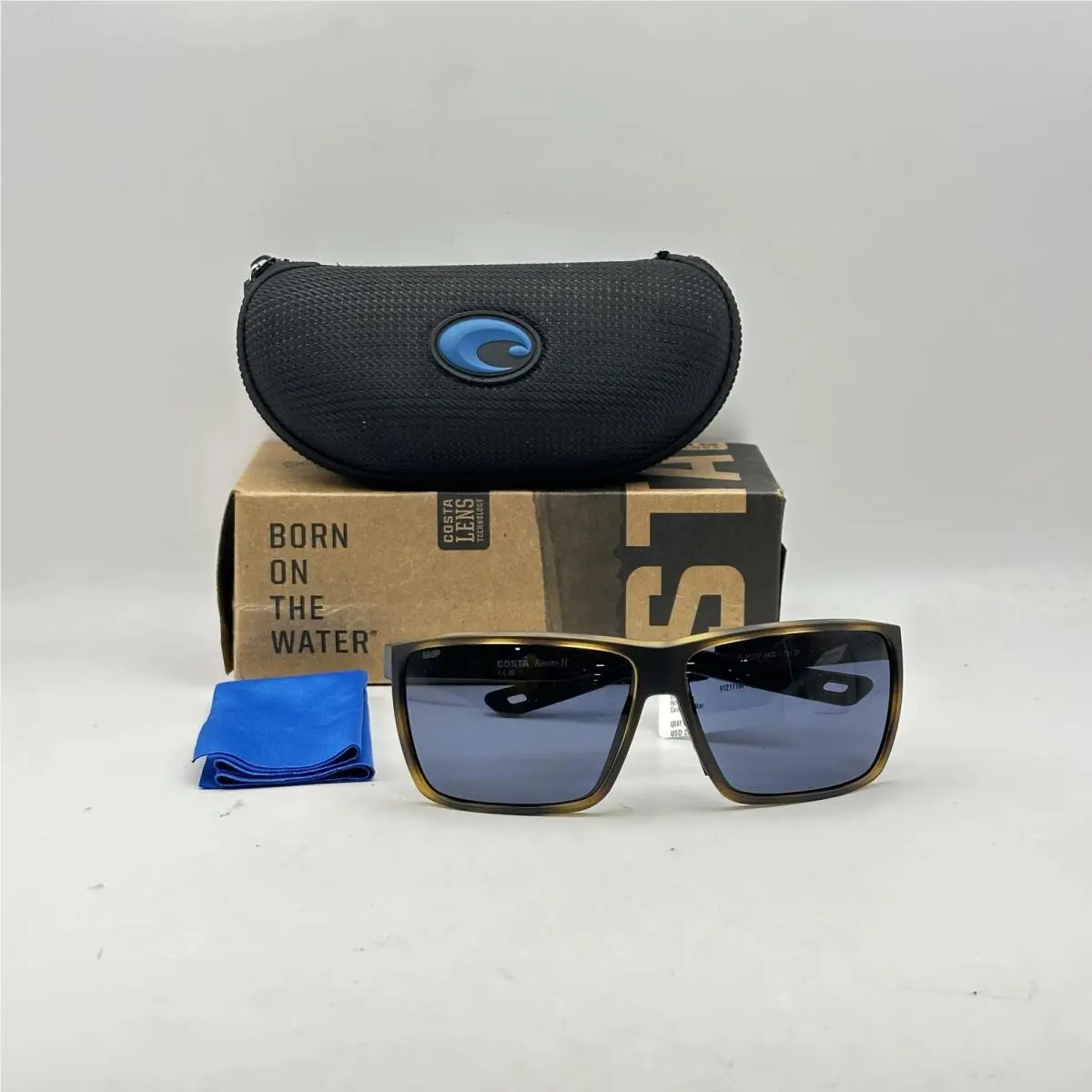 Rincon II Square 580p Polarized Sunglasses Matte Tortoise by Costa Del Mar