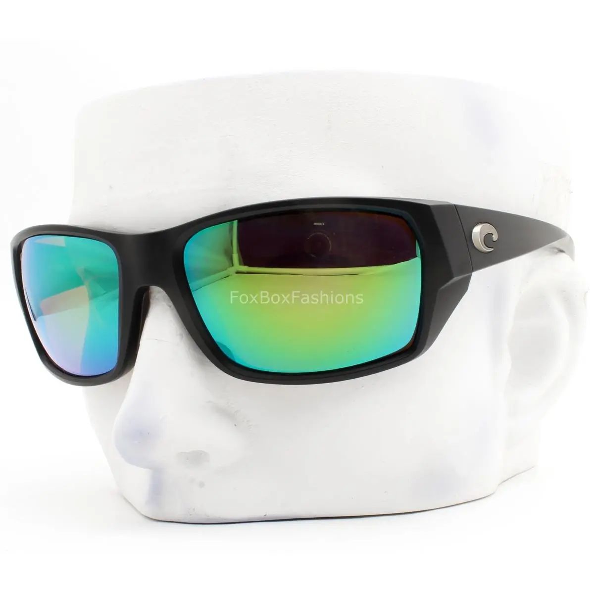 Tailfin Sunglasses Matte Black Green Polarized Plastic 580P W/case by Costa Del Mar