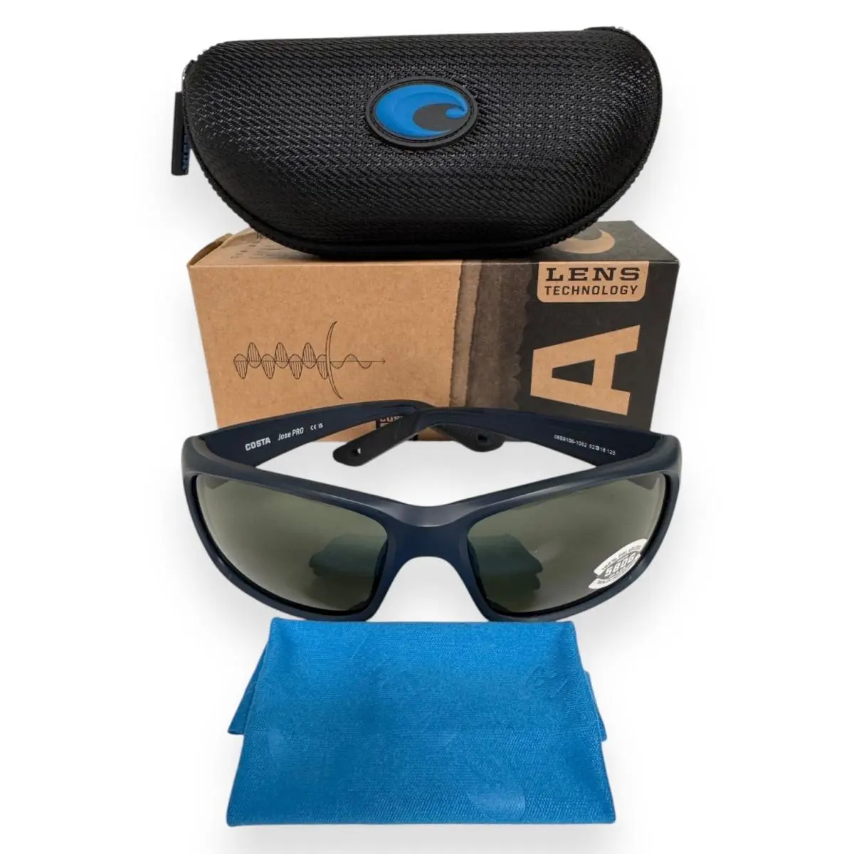 Jose Pro Sunglasses Matte Dark Blue Gray Polarized Glass W/case by Costa Del Mar