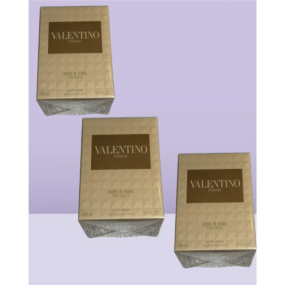 Donna Born In Roma The Gold Edp Spray For Women 3.4 oz 100ml Pack of 3 by Valentino