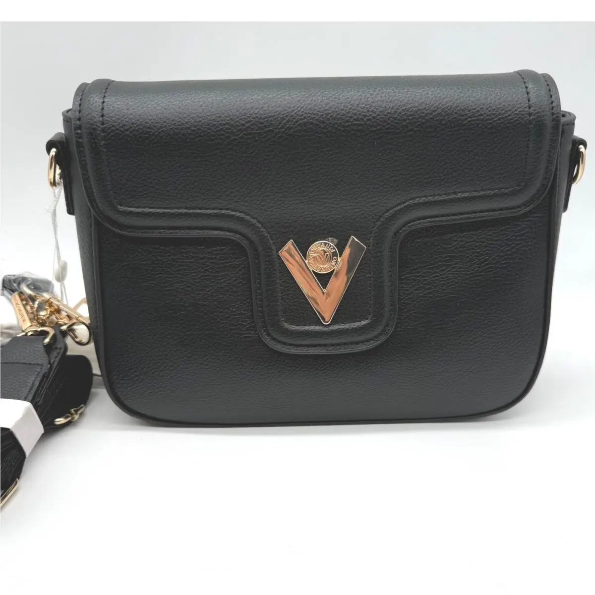 Orlandi Black Crossbody Bag Italian Handbag Black Strap Retail by Valentino