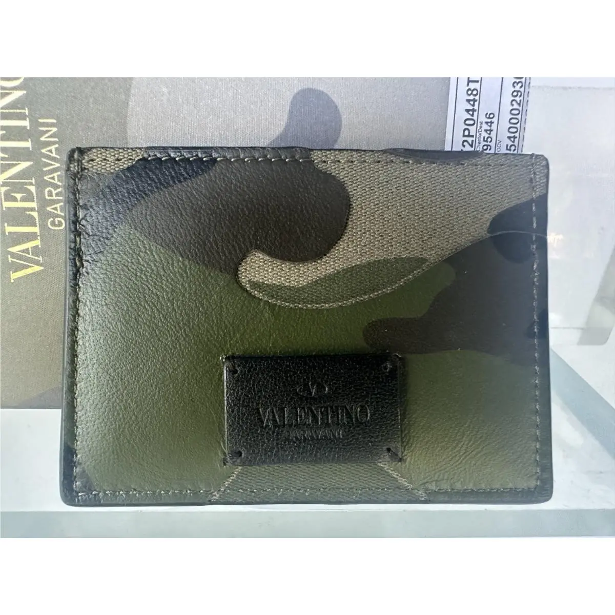 Valentino Men`s Wallet Card Case Money CC Holder Camouflage