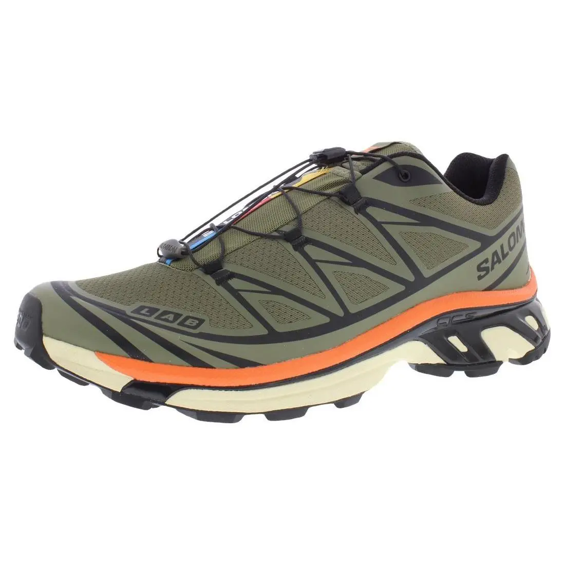 Salomon shoes - Deep Lichen Green/Black/Red Orange, Main: Green 0