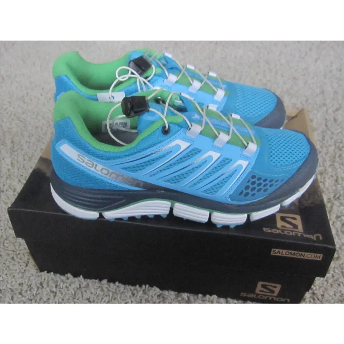 Womens Size 5 Salomon X Wind Pro Blue Athletic Walking Shoes Sneakers