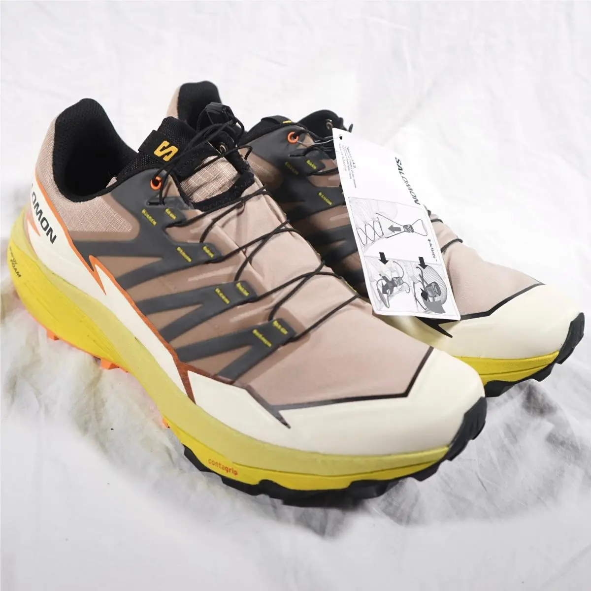 Salomon Thundercross Trail Running Shoes Safari Sulphur Black Men`s 13