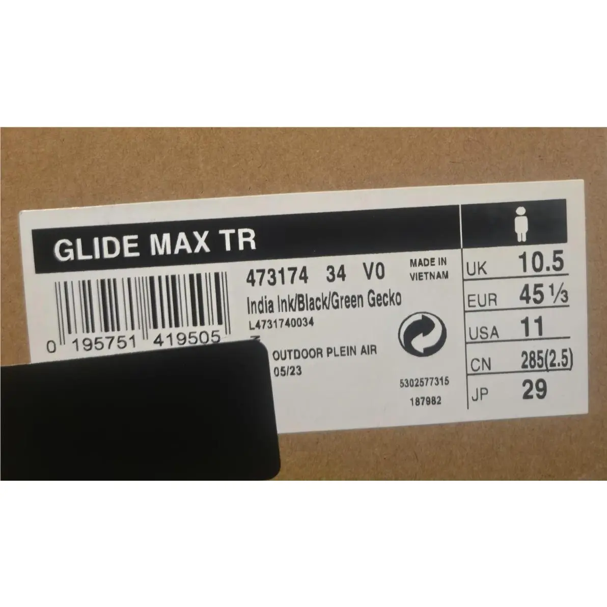 Salomon shoes - Salomon Glide Max TR - Glide Max - L47317400 - India Ink/Black/Green Gecko (UPC: 195751419505) 9