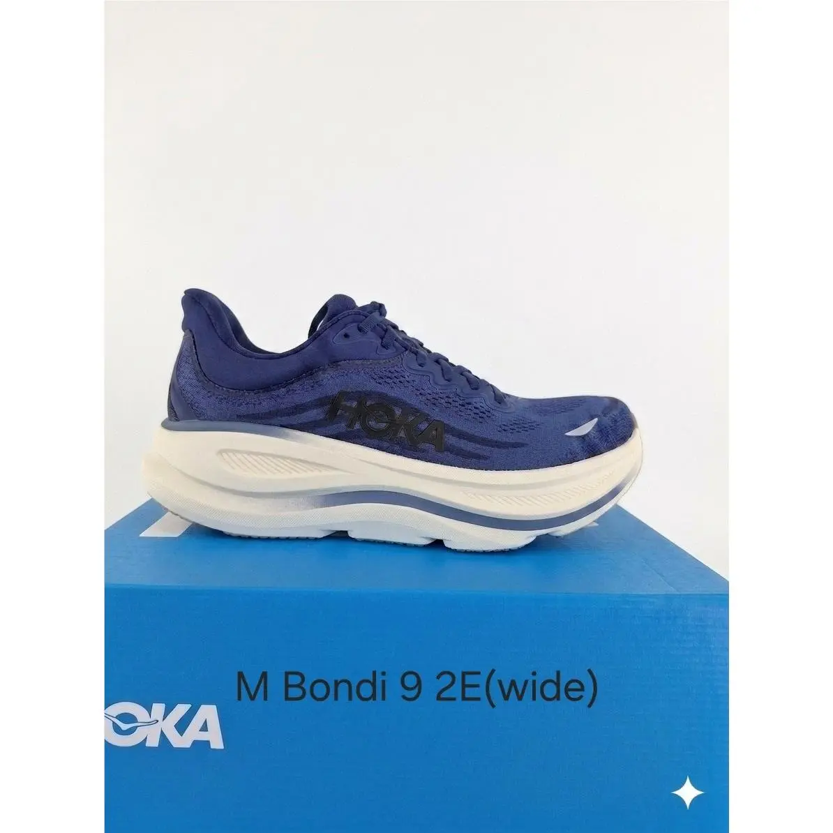 Hoka Hoke One One Mens Bondi 9 Blue/white 2E Wide 8