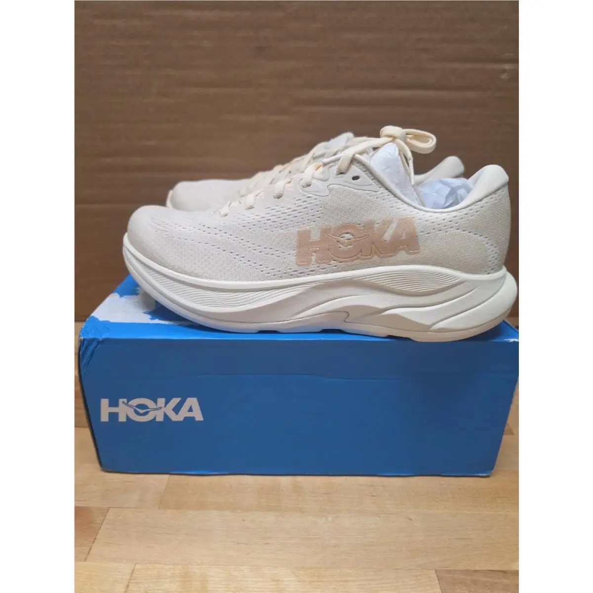 Hoka One One Rincon 4 Sneaker Women Vanilla Birch Road Running Shoes Size: 9.5