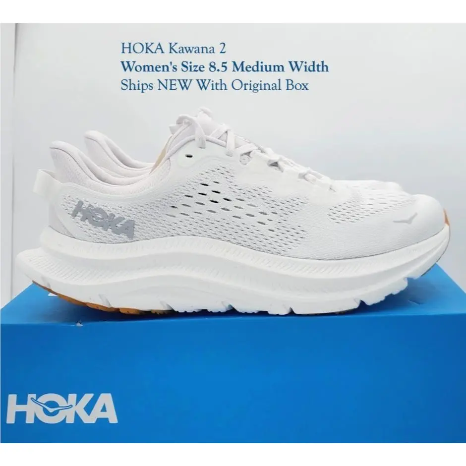 Hoka Womens Size 8.5 Medium B Kawana 2 Athletic Sneakers Cloud White