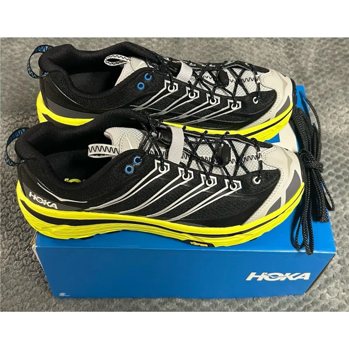 Hoka Mafate Three2 `black Citrus` 1141572-BHK Men’s 9.5 Nib. Retail