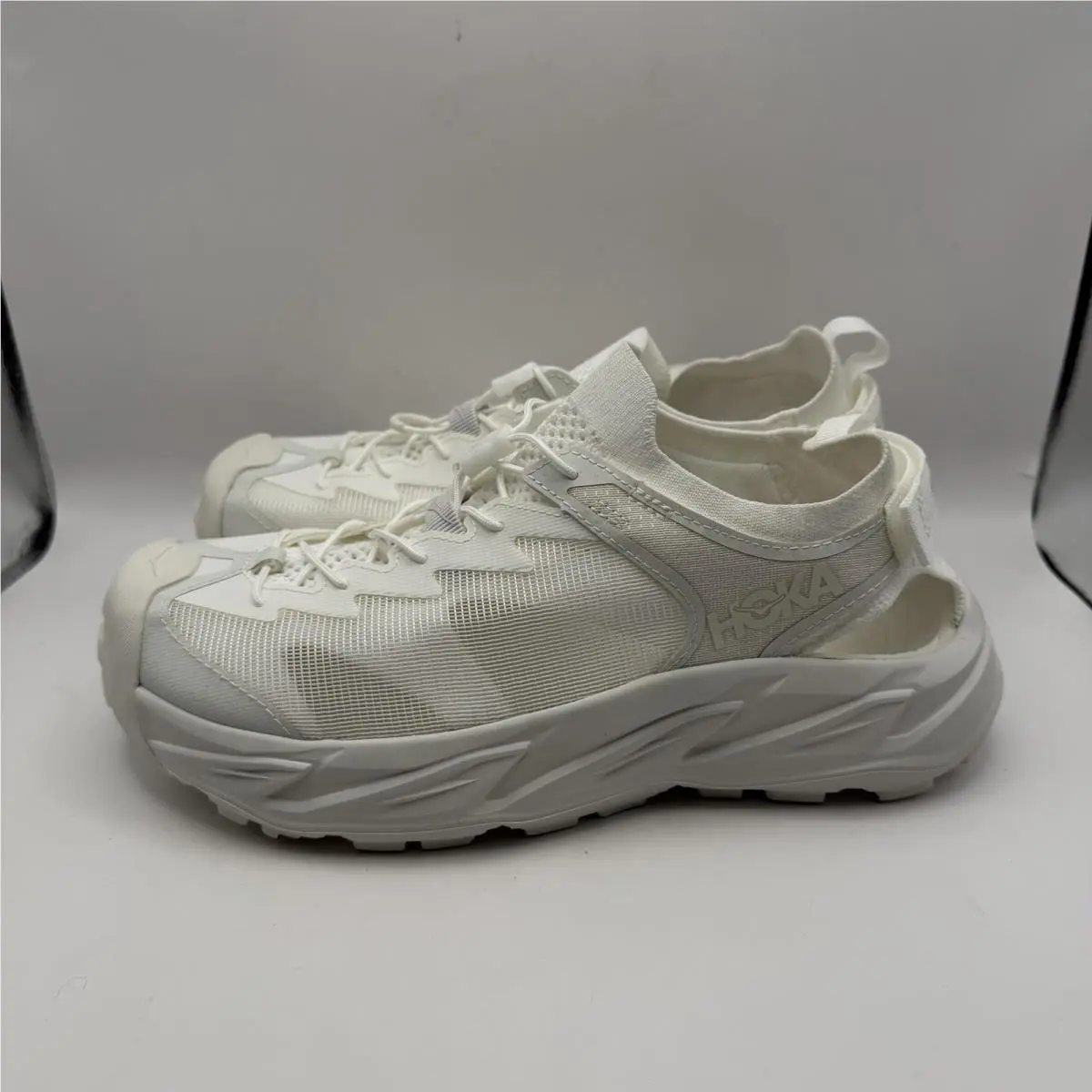 Hoka One One Hopara 2 Sandals Men`s 13 D White Trail Water Walking Hiking Shoes