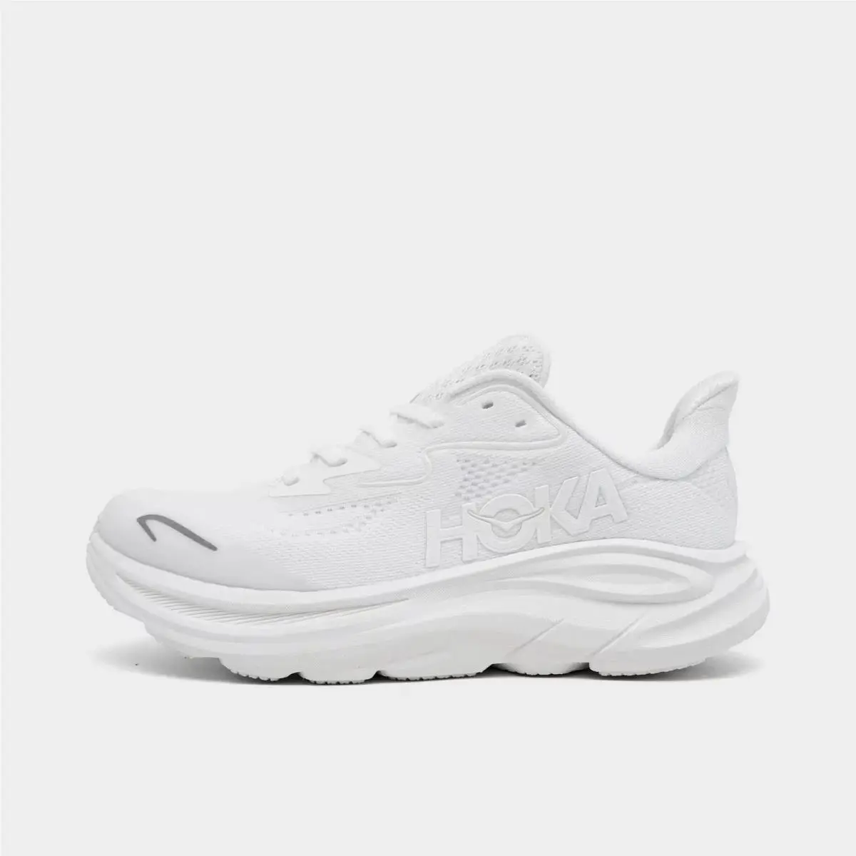 Big Kids` Hoka Clifton 10 Running Shoes 1168860 White Size 6 Youth/7.5 Women