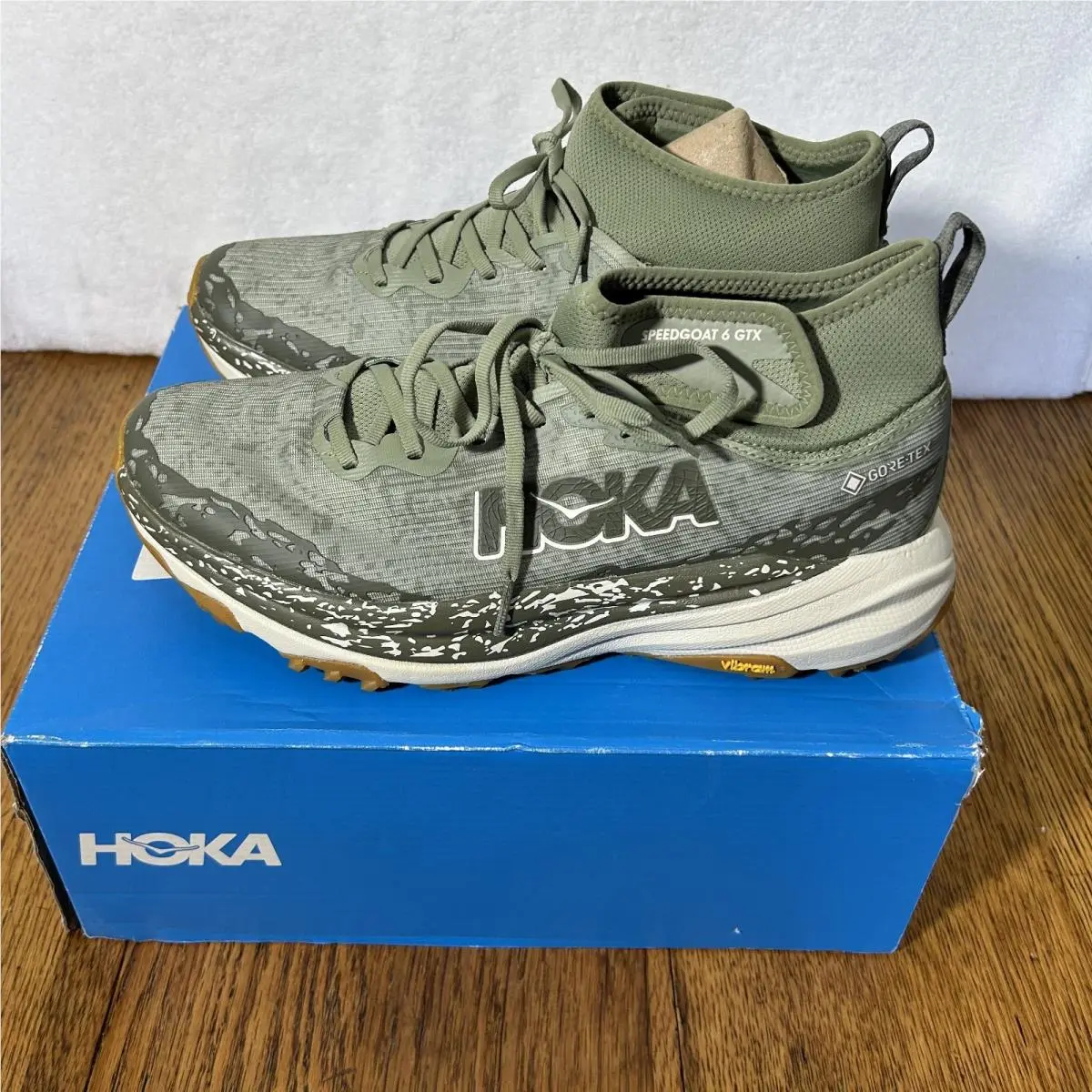 Hoka One One Mens Size 11 Speedgoat 6 Mid Gtx Trail Green Gore Tex Shoes