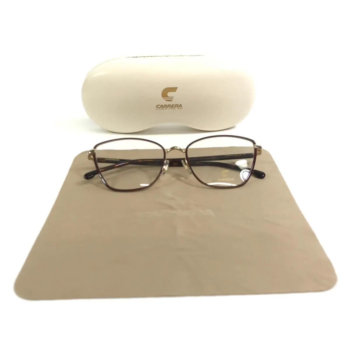 Carrera Eyeglasses Frames 3039 E28 Tortoise Red Gold Cat Eye Full Rim 54-17-140