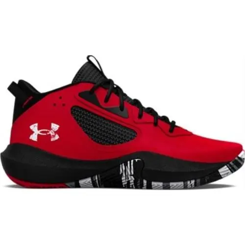 Under Armour Unisex Lockdown 6 Basketball Shoes Red/black/white - 3025616-600 R - Red/Black/White