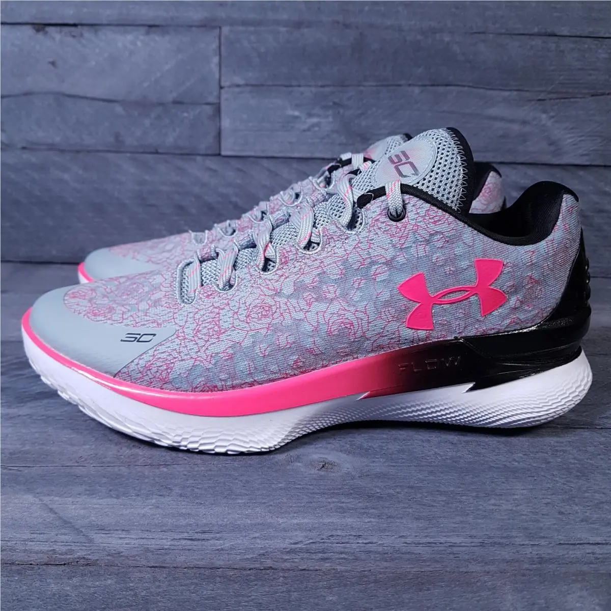 Under Armour Stephen Curry 1 Flotro Basketball Shoes Mens 7-14 Grey Pink Floral
