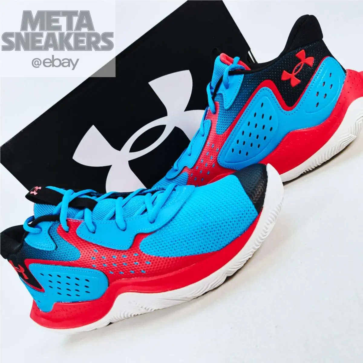 Under Armour US 13 Men`s Blue Black Red White Comfort UA Jet 23 3026634 401