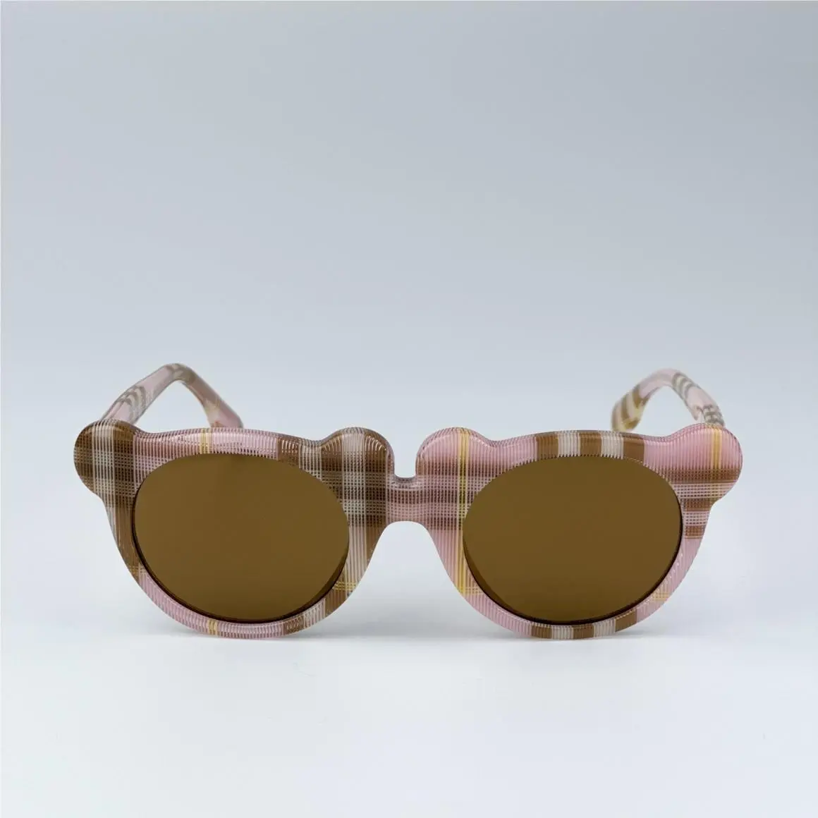 Boys Sunglasses Check Pink Bronze Round JB4355 Kids 397273 by Burberry