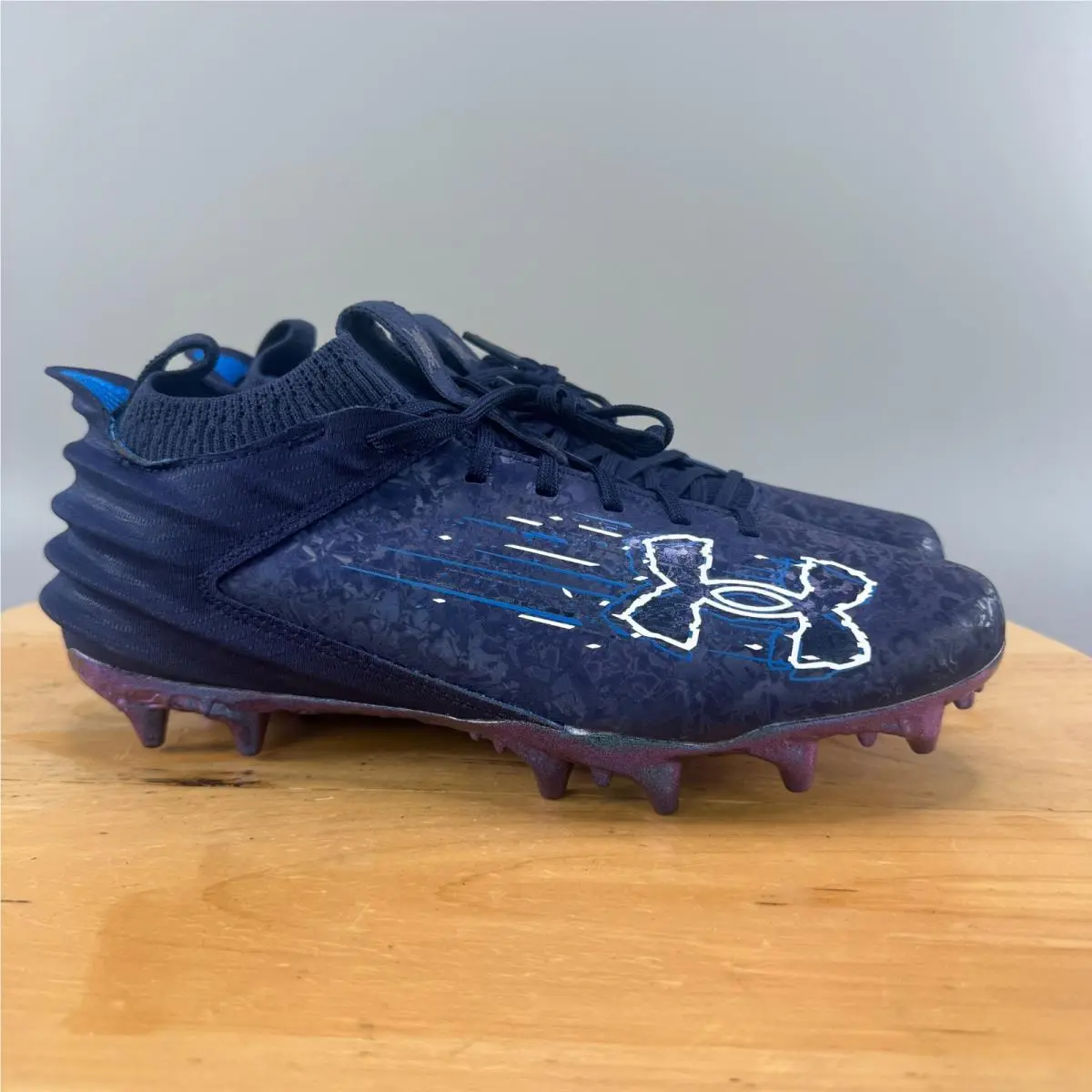 Under Armour Blur Smoke 2.0 MC Suede Mens Size 8 Football Cleats Midnight Navy