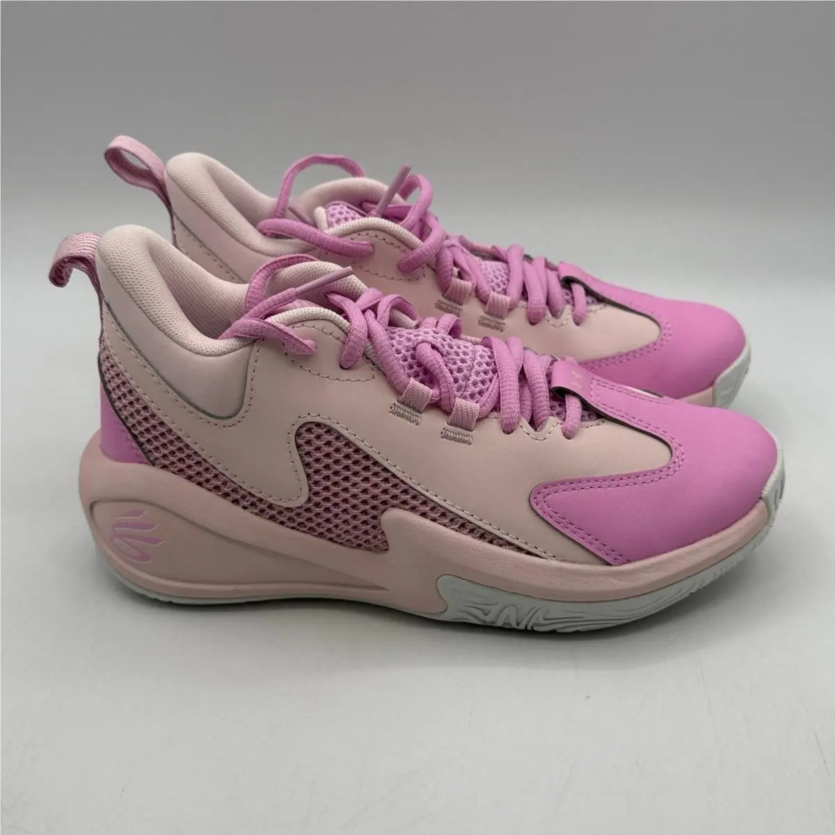 Under Armour Curry 3Z 25 Sde Shoes Unisex Size 3Y Pink Grey 6006544-616