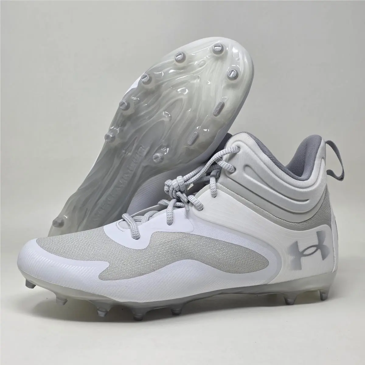Under Armour Command MC Mid UA Lacrosse Cleats White 3025639-100 Mens Sz 13