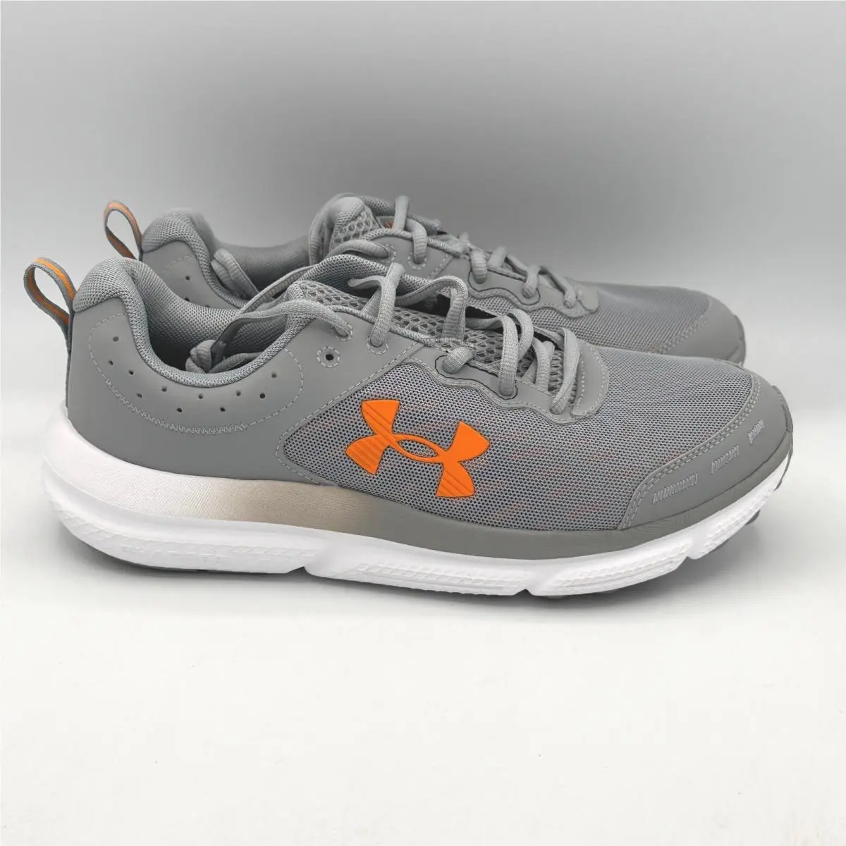 Under Armour Charged Assert 10 Shoes Mens 8.5 Gray Orange Running 3026175-105