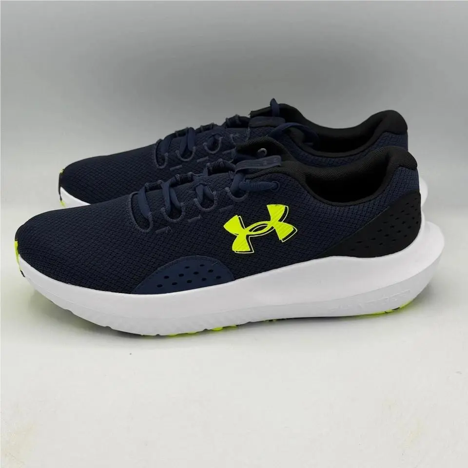 Under Armour Charged Surge 4 Running Shoes Mens Size 9.5 Blue Neon Yellow