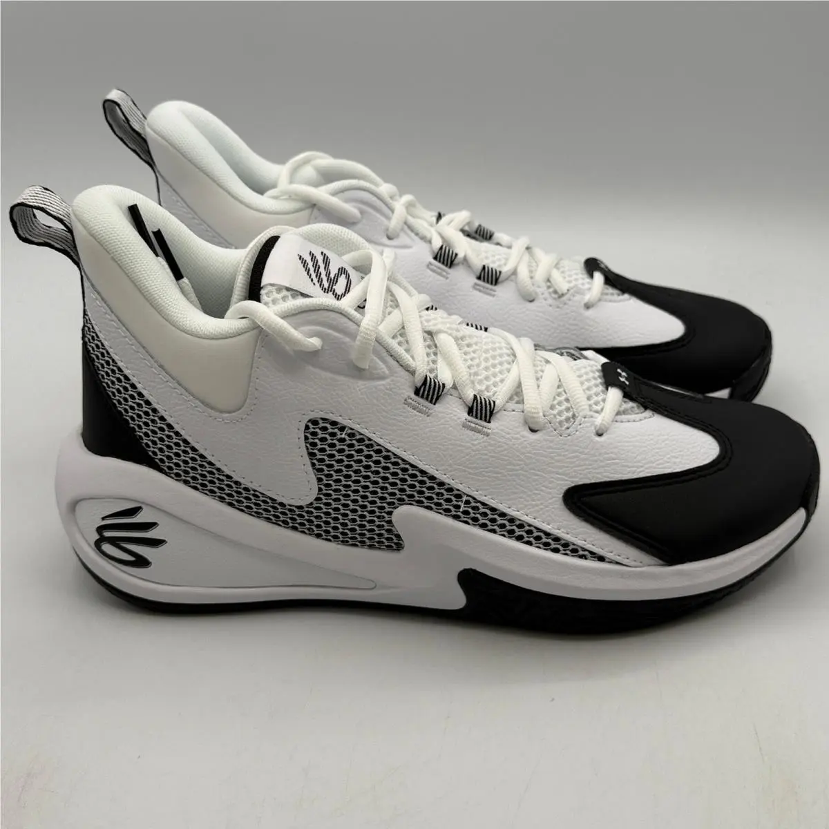 Under Armour Curry 3Z25 Shoes Mens Size 9 White Black Basketball 6000749-100