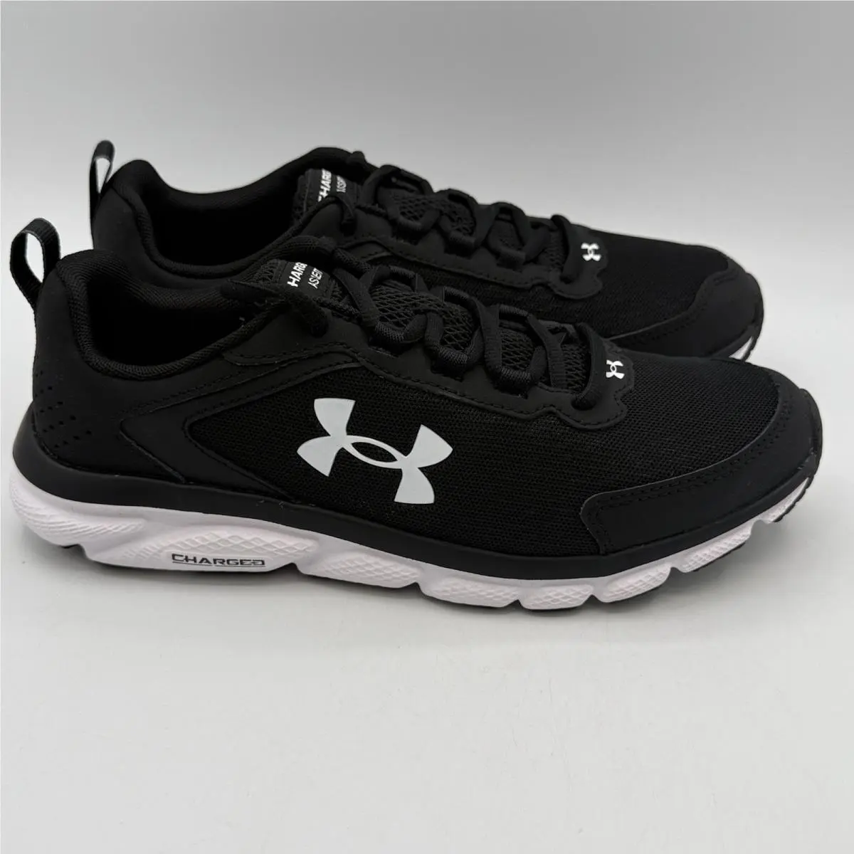 Under Armour Charged Assert 9 Shoes Mens Size 8.5 Black White 3024590-001
