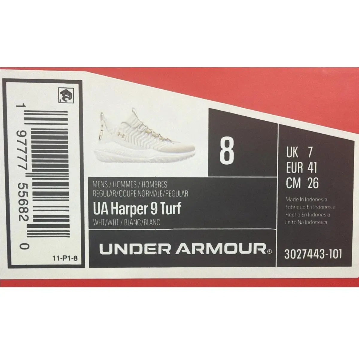 Under Armour shoes - Under Armour Harper 9 Turf - White (UPC: 0197777556806) 11