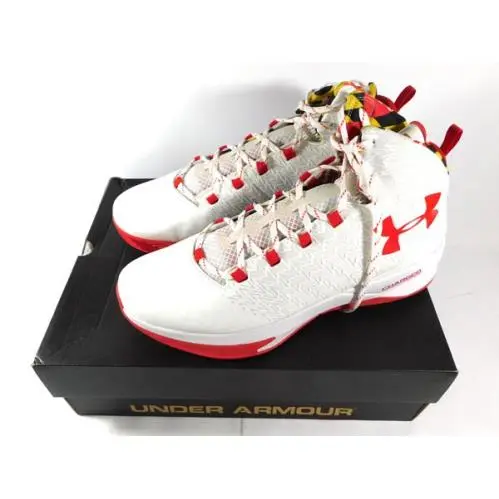 Maryland Terrapins Issued Under Armour TB Clutchfit Drive 3 Wht/wht/red Size 15