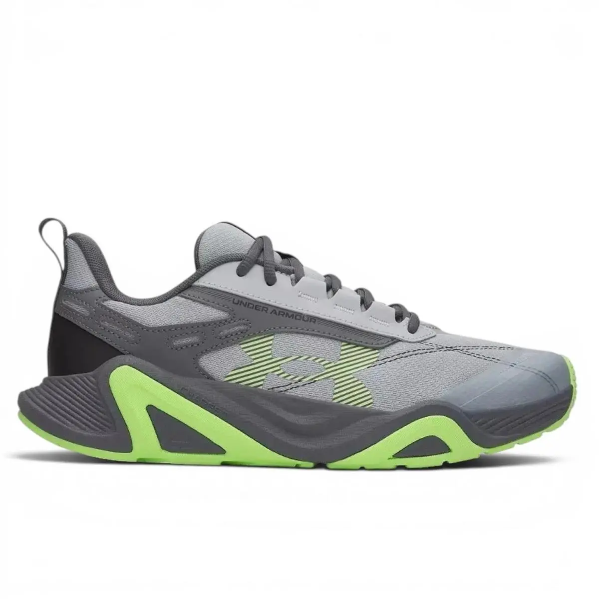 Under Armour Charged Commit TR 5 Mens 13 Grey Lime Green Training Shoes