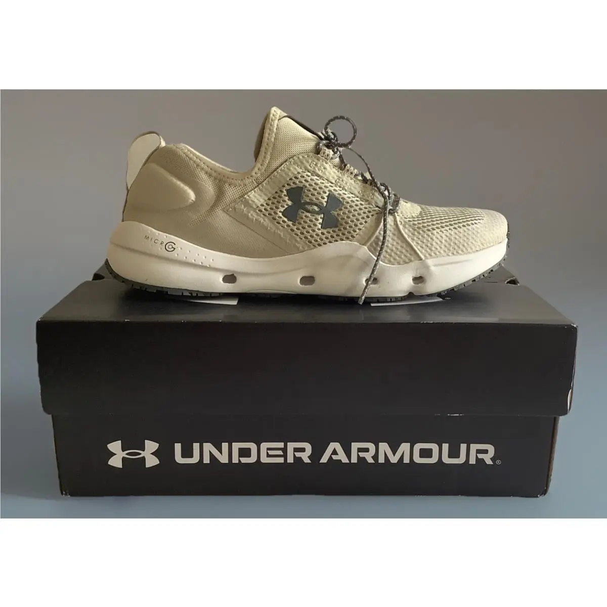 Under Armour Men Micro G Kilchis Khaki/white Size 9.5