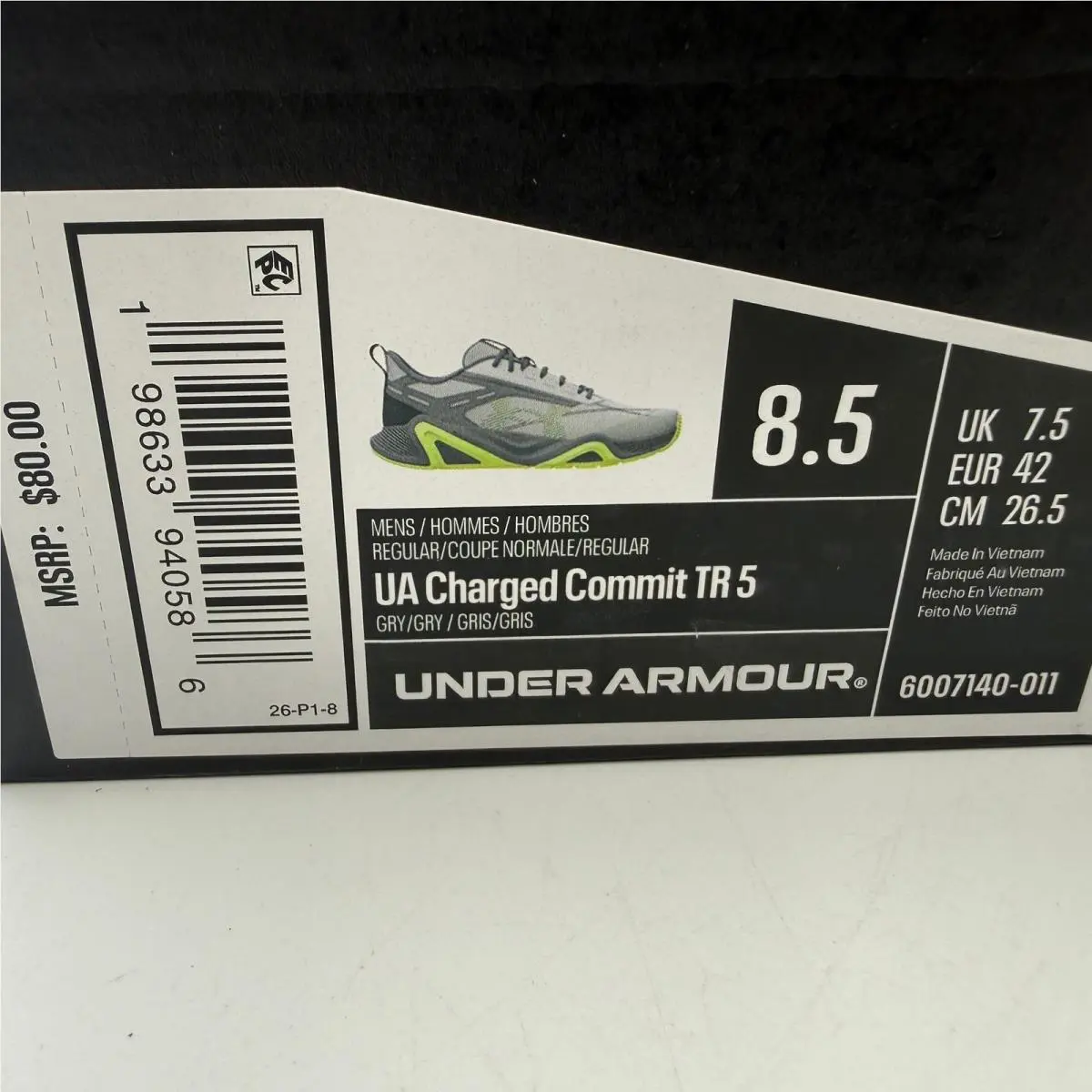 Under Armour shoes - UA Charged Commit TR 5 - Gray 0