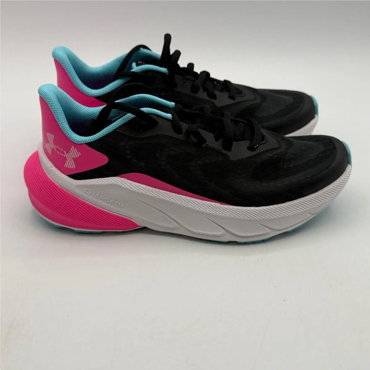 Under Armour UA Ggs Turbulence 3 Shoes Girls Size 4Y Black Pink 6011026-001
