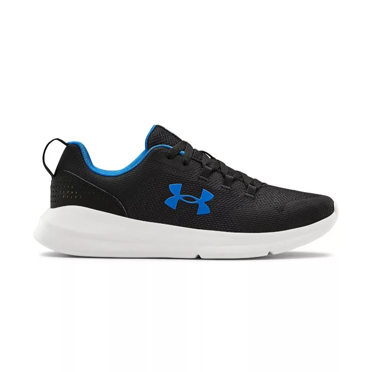 Under Armour Men`s Size 10.5 Essential Sneakers Black Athletic Shoes