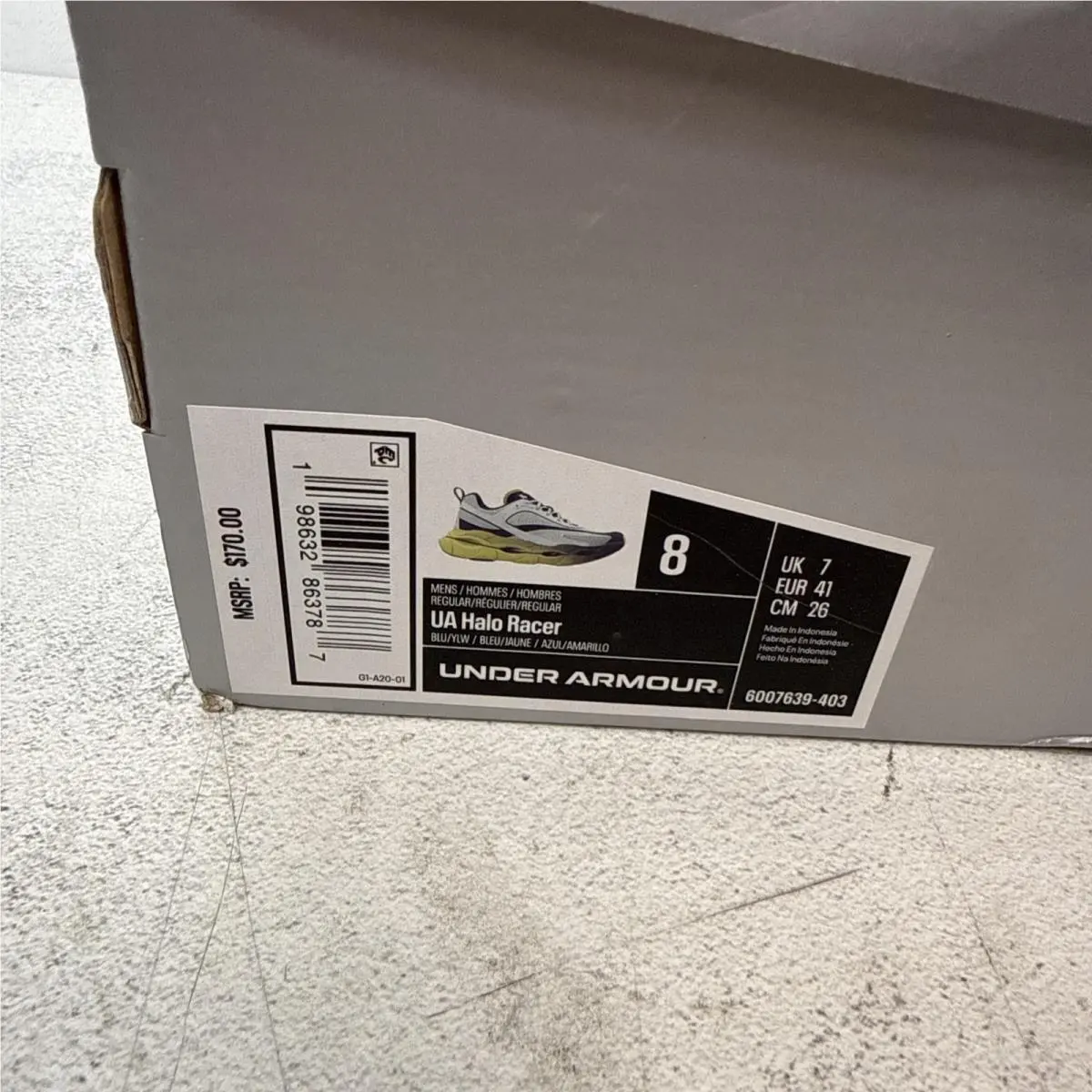 Under Armour shoes - Halo Racer - Halo Racer - 6007639403 - White/Navy/Yellow (UPC: 0198632863787) 12