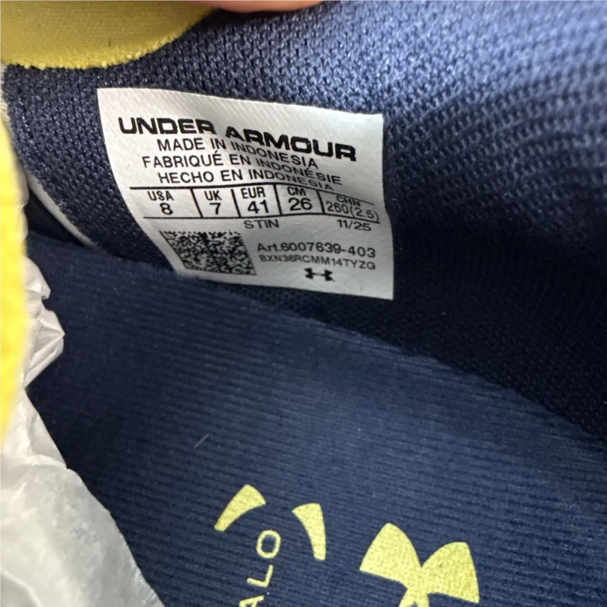 Under Armour shoes - Halo Racer - Halo Racer - 6007639403 - White/Navy/Yellow (UPC: 0198632863787) 5