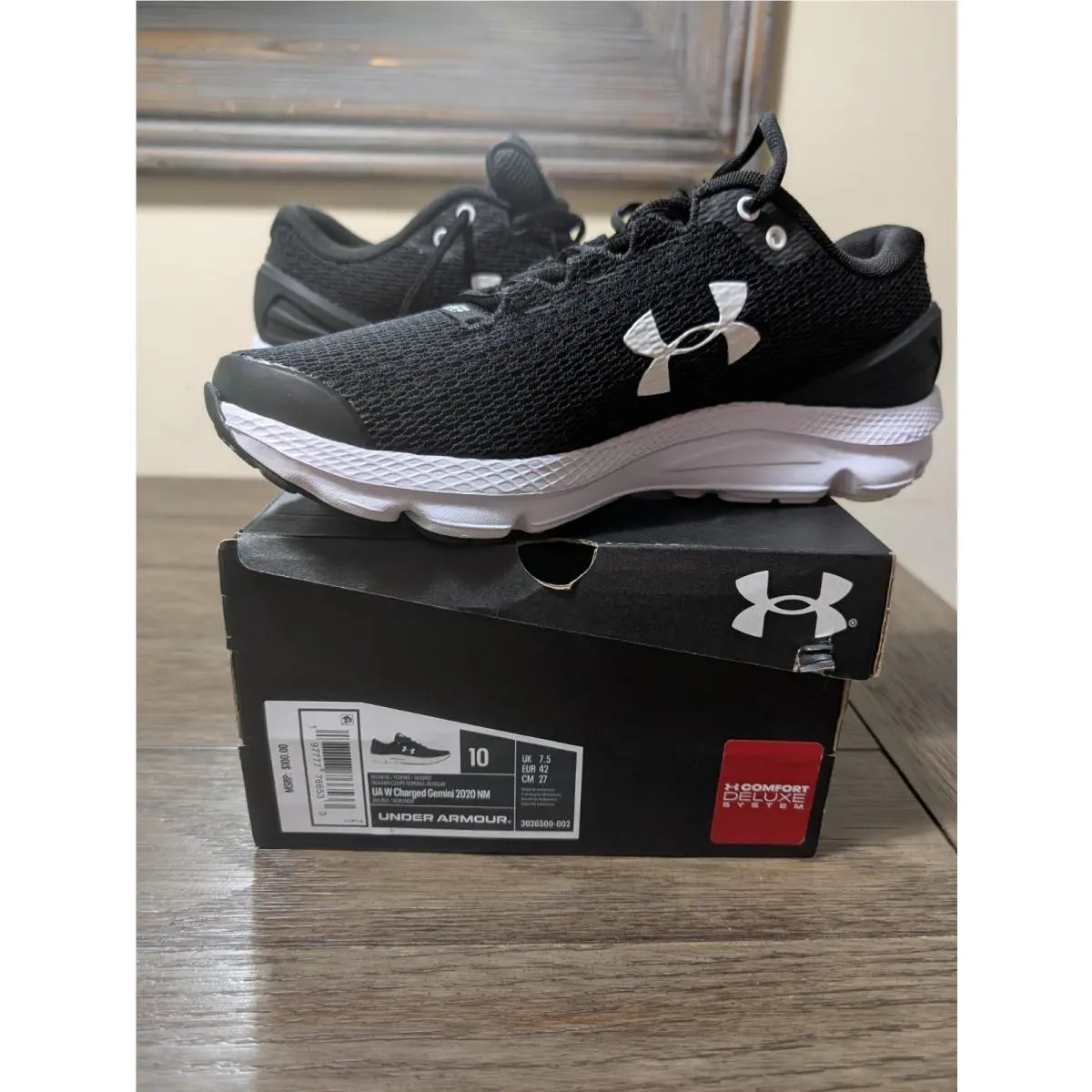 Under Armour UA Charged Gemini 2020 NM Shoes Wmns 10 Black/white 3026500 002