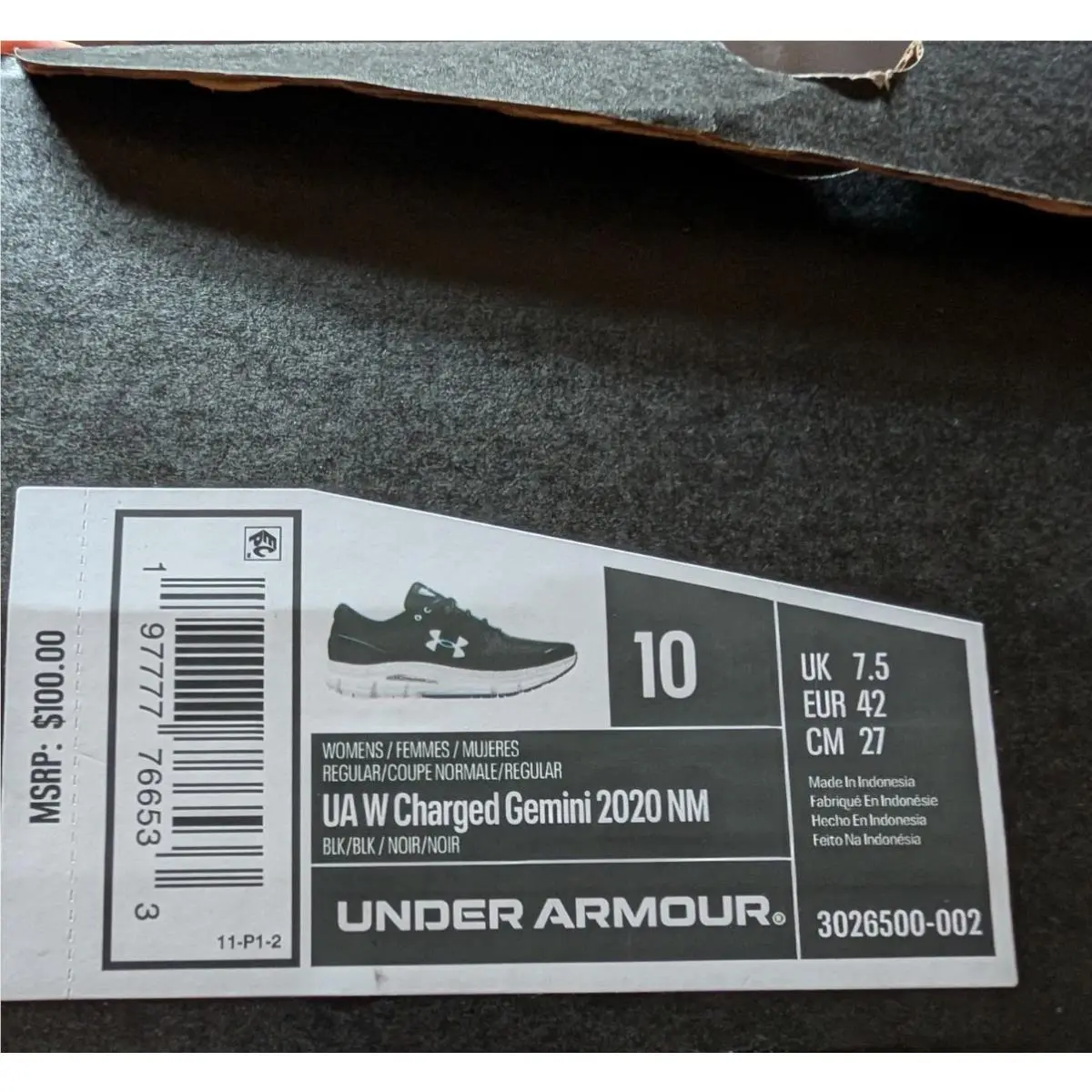Under Armour shoes - Under Armour Charged Gemini - Charged Gemini - Charged Gemini 2020 NM - Black (UPC: 197777766533) 0