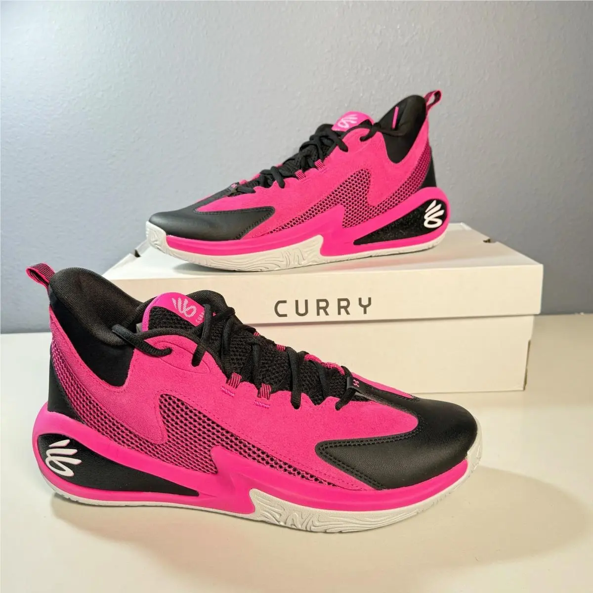 Under Armour Curry 3Z25 Sde Mens Size 14 Pink Black Basketball Shoes