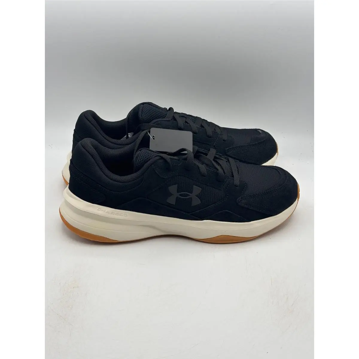 Under Armour UA Edge Suede Shoes Mens Size 11.5 Black White Training 3027731-001