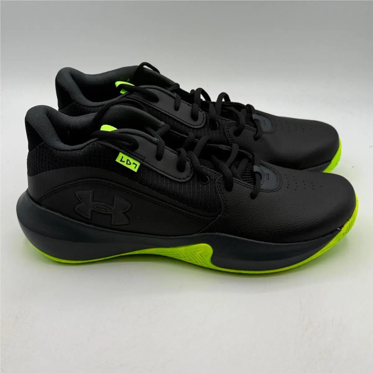 Under Armour Lockdown 7 Shoes Men Size 11 Black Lime Basketball 3028512-006