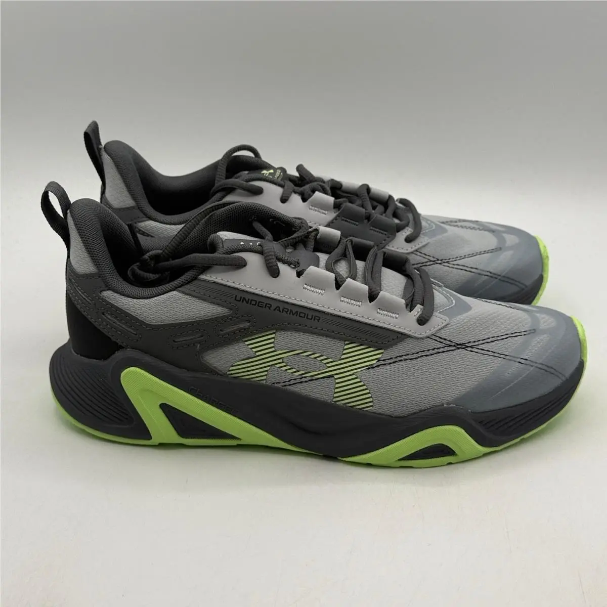 Under Armour UA Charged Commit TR 5 Shoes Men Size 9 Gray Green 3026633-001