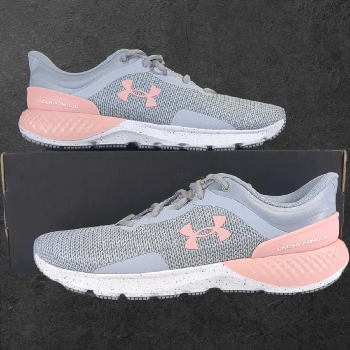 Under Armour Charged Escape 4 Running Shoe Gray Pink Women`s 10.5 3025426-108