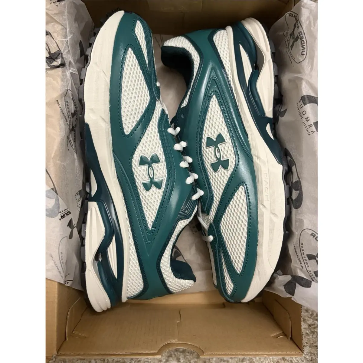 Under Armour UA Apparition “white Green” Men’s Size 9 Lifestyle