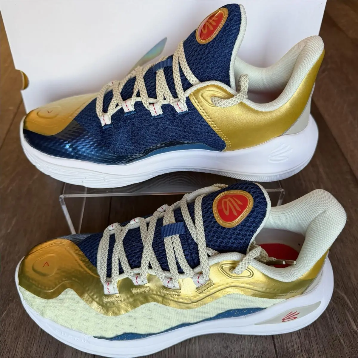 Under Armour Curry 11 GS 7Y Blue Gold 3027829-300 Youth Basketball Shoes