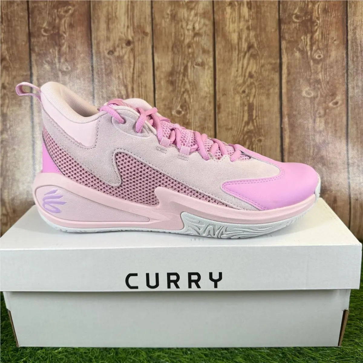Under Armour Curry 3Z5 Sde Basketball Shoes Mens 10 Pink Suede Performance